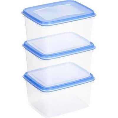 Afbeelding van Sunware Club Cuisine Vershouddoos 1,5 Liter Transparant Blauw 3 pack Vershouddozen