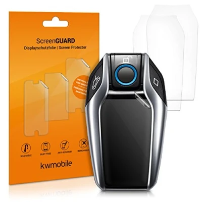 Afbeelding van kwmobile 3x beschermfolie geschikt voor BMW display sleutel autosleutel transparante TPU voertuigsleutelfolie