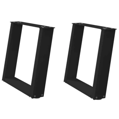 Afbeelding van vidaXL Salontafelpoten 2 st U vormig 50x(42 43) cm staal zwart