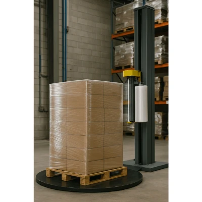 Afbeelding van Kortpack Transparante Pallet Stretchfolie 150% Rekbaar, 17my X 50cm 2000m Transparant (1 Rol)