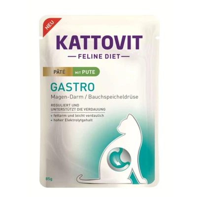 Afbeelding van 10x 85g Kattovit Gastro Paté met kalkoen, nat kattenvoer