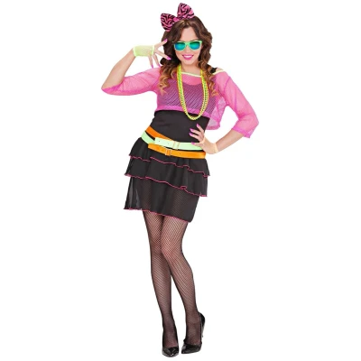 Afbeelding van Widmann Jaren 80 &amp; 90 Kostuum Roze 80s Groupie Meisje Vrouw Large Carnavalskleding Verkleedkleding