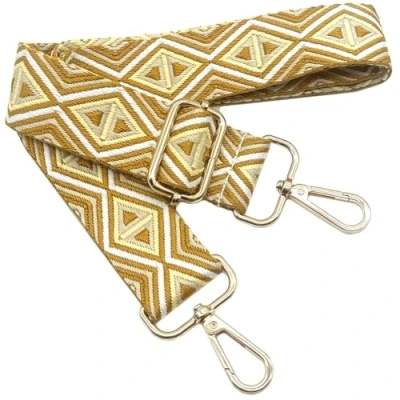Afbeelding van Kleurrijke verstelbare schouderriem voor damestassen, beige, geel, 80 130 cm, tasriem met gouden karabijnhaak, duurzaam schoudertas, gitaar, moderne tassen, accessoires, 3,8 1209