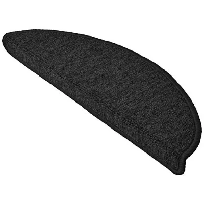 Afbeelding van Beautissu ProStair Trapmatten voor Smalle Trappen 55x15 cm 15 Stuks Trapmat Zelfklevend Afgerond Antraciet
