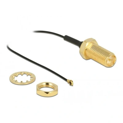 Afbeelding van MHF 4L LK (v) RP SMA kabel met afdichtring Micro Coax (1,37 mm) 50 Ohm / zwart 0,35 meter