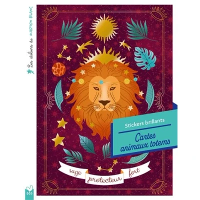 Image de Les ateliers de Marion Blanc Stickers brillants Cartes animaux totem pochette avec accessoires