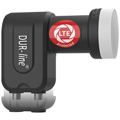 Afbeelding van DUR line +Ultra Twin LNB 2 deelnemers zwart met LTE filter [zeer goed test *] voudig, digitaal bescherming tegen weersinvloeden, Full HD, 4K, premium kwaliteit
