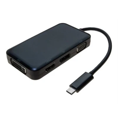 Image de exertis Connect Adaptateur audio/vidéo USB C mâle pour HD 15 (VGA), HDMI, DVI, DisplayPort femelle 10 cm noir support 4K