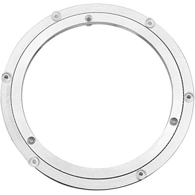Afbeelding van Besimple Draaiplateau van aluminiumlegering, robuust draaiplateau, Lazy Susan ronde eettafel, glad draaiplaatmateriaal, 40,6 cm, zilver