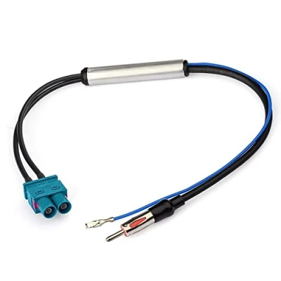 Afbeelding van Bingfu Signaalversterker, antenne, radio, auto, stereo, FM AM, adapterkabel, Fakra Z naar DIN stekker, 30 cm, voor voertuig, autoradio, ontvanger eenheid