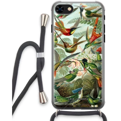 Afbeelding van Case Company® hoesje met Koord geschikt voor iPhone 7 Haeckel Trochilidae Telefoonhoesje Zwart Extra Bescherming aan alle Kanten en Over de Schermrand