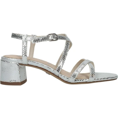 Afbeelding van Tamaris Sandalen, Dames, Maat: 38, Silver struct. Textiel