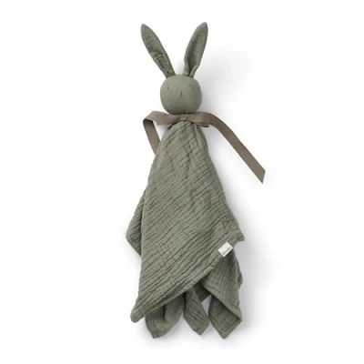 Afbeelding van Elodie Blinkie Hydrofiele Knuffel konijn Knuffeldoekje Kraamcadeau Harper (Kaki Green)