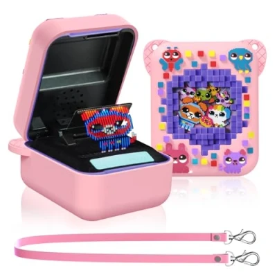 Afbeelding van MOWYEOK Bitzee Interactive Toy Digital Pet Beschermhoes Cover met Dierenprint Compatibel Accessoires (roze)