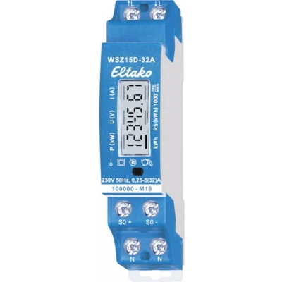 Afbeelding van ELTAKO KWH meter 1 fase Display, x 32 A, MID geijkt