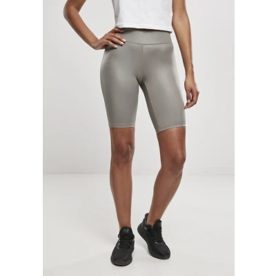Afbeelding van Urban Classics Ladies Synthetic Leather Cycle Shorts Shorts, Dames, Maat: 34, Asphalt