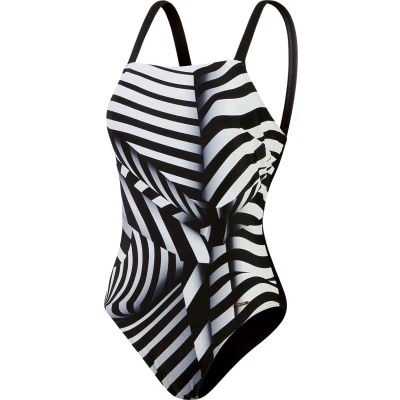 Afbeelding van Speedo Eco Square Neck Print 1p Bla/whi
