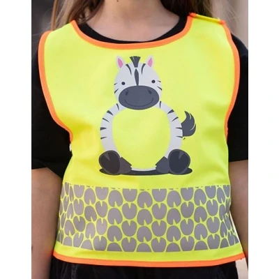 Afbeelding van Korntex Children&#039;s Safety Vest Funtastic Wildlife CO² Neutral KX119K Zebra Yellow
