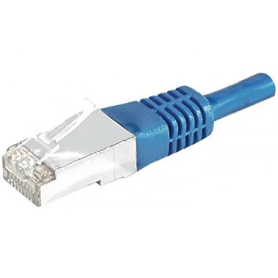 Afbeelding van Exertis Connect Patchkabel S/FTP, PiMF, CAT.6, blauw, 0,3 m met bijzonder smalle knikbeveiliging (S/FTP, CAT6, 0.30 m), Netwerkkabel