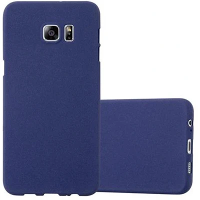 Afbeelding van Cadorabo Hoesje geschikt voor Samsung Galaxy S6 EDGE PLUS in FROST DONKER BLAUW Beschermhoes gemaakt van flexibel TPU silicone Case Cover