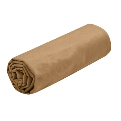 Afbeelding van Lovely CASA Hoeslaken, 90 x 190 cm, grote spanhoogte 30 100% katoen, Oeko Tex gecertificeerd, kleur Curry, model Eden, beddengoed voor thuis, zacht en comfortabel, een knus bed