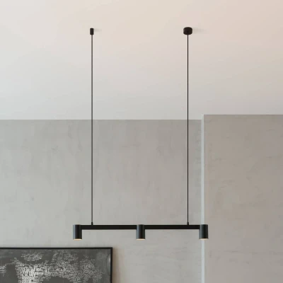 Afbeelding van Arcchio hanglamp 3lichts aluminium, keramiek GU10 zwart