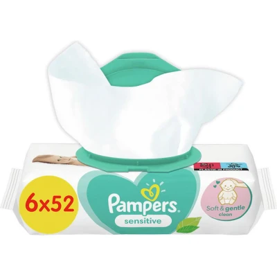 Afbeelding van Pampers Sensitive Billendoekjes 312 doekjes 6 x 52