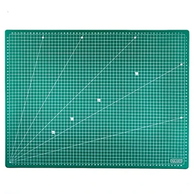 Afbeelding van MAXKO snijmat 90 x 60 cm, zelfherstellend, metrische indeling / bureauonderlegger A1 90x60 hoekmaten 15 gesorteerd (blauw groen)