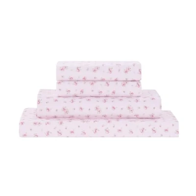 Afbeelding van Modern Threads Zijdezachte microvezel en kreukvrije lakens luxe inclusief plat laken, hoeslaken met diepe zakken kussenslopen, roze, eenpersoons