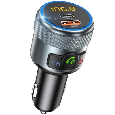 Afbeelding van LENCENT Bluetooth FM zender auto draadloze radio adapter met PD type C 20W QC3.0 18W snel opladen