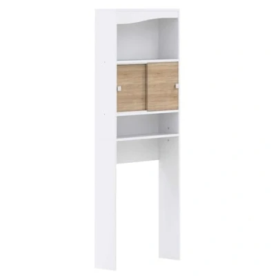 Afbeelding van Symbiosis TemaHome WC wasmachine, lichaam, wit, voorzijde Wave, Bianco E Rovere, 64,3 x 19,2 177 cm (L P A)