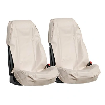 Afbeelding van L&amp;P Car Design GmbH A0080 Set van 2 autostoelhoezen robuust kunstleer beige milieuvriendelijk leer, waterdicht, onderhoudsvriendelijk, en duurzaam PU