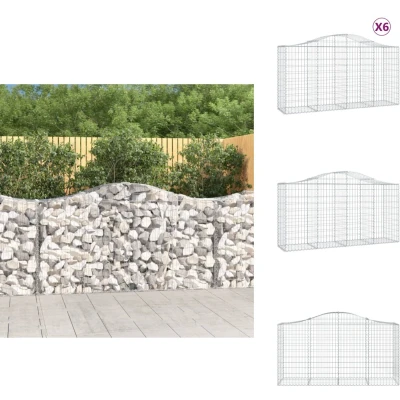 Afbeelding van VidaXL Schanskorven 6 st gewelfd 200x50x100/120 cm ijzer