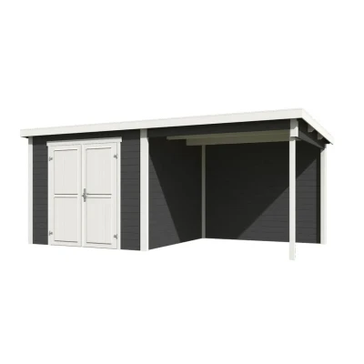 Afbeelding van Tuinhuis Lars 500x250 cm Carbon Grey wit Gecoat