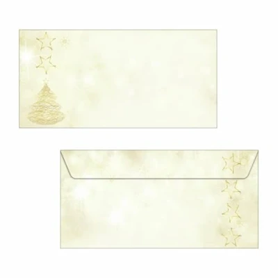 Afbeelding van Kerst envelop Sigel 90gr DL gouden kerstboom 50 stuks