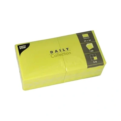 Afbeelding van PAPSTAR, 150 servetten &quot;Daily Collection&quot;, gevouwen, 4 24 x cm, limoengroen