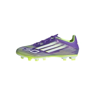 Image de adidas Mixte F50 CLUB Firm Ground/Multi Ground Football Boots, Purple Rush/Cloud White/Lucid Lemon, 44 EU