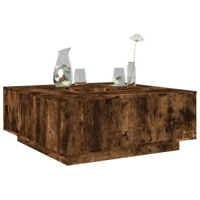 Afbeelding van vidaXL Salontafel 100x100x40 cm bewerkt hout gerookt eikenkleurig