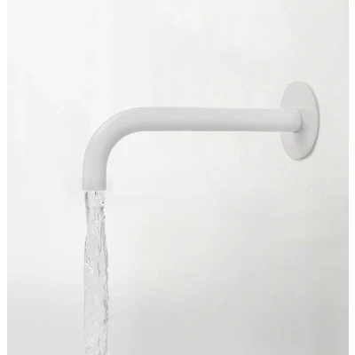 Afbeelding van Waterevolution Flow baduitloop mat wit T1671BR lengte uitloop 15cm