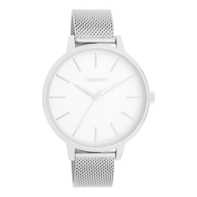 Afbeelding van zilverkleurige OOZOO horloge met metalen mesh armband C11362