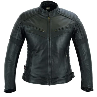 Afbeelding van Motorjack van leer voor dames Tourmotorjack met echte bikerbescherming CE Armor (EN 1621 1) Texpeed zwart L