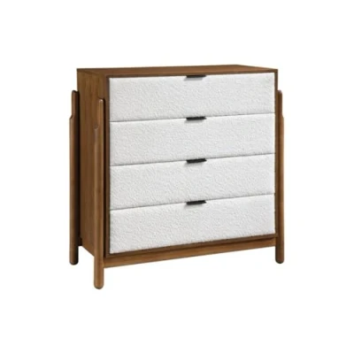 Afbeelding van Vente unique Ladekast met 4 lades Boucléstof Kleur: naturel en wit GAMURA L 99 cm x H 102 D 46.5