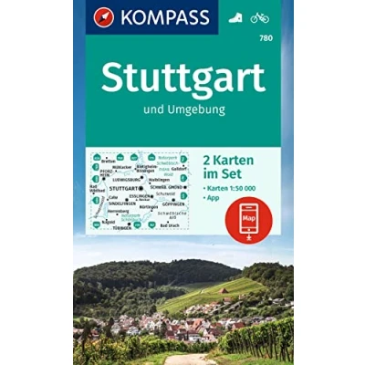 Afbeelding van KOMPASS Wanderkarten Set 780 Stuttgart und Umgebung (2 Karten) 1:50.000