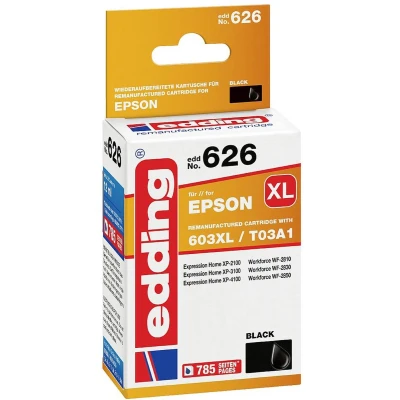Afbeelding van Edding Inktcartridge vervangt Epson 603XL, T03A1 Compatibel Zwart EDD 626 18