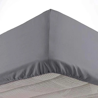 Afbeelding van Douceur d&#039;Intérieur Hoeslaken voor tweepersoonsbed, 140 x 190 cm, microvezel, effen, antraciet, 100% polyester