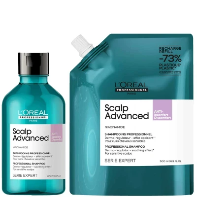 Afbeelding van L&#039;Oréal Professionnel Scalp Advanced Anti Discomfort Shampoo 300 ml + Refill 500 Set