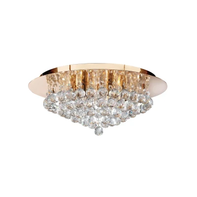 Afbeelding van Searchlight Hanna Plafondverlichting Ø 45 X 19,5 Cm Goud En Transparant