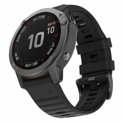 Afbeelding van Siliconen bandje Zwart Garmin Quatix 7X / 6X &amp; Tactix 7 (pro)