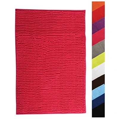 Afbeelding van MSV Badkamerkleed/badmat/toilet voor op de vloer fuchsia roze 40 x 60 cm microvezel anti slip