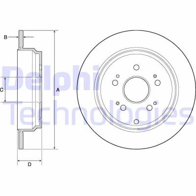 Afbeelding van DELPHI BG4694C Remschijf 302 10 5 volledig Gecoat Semi finished Zonder wiellager, ABS sensorring HONDA: CR V 4, 3